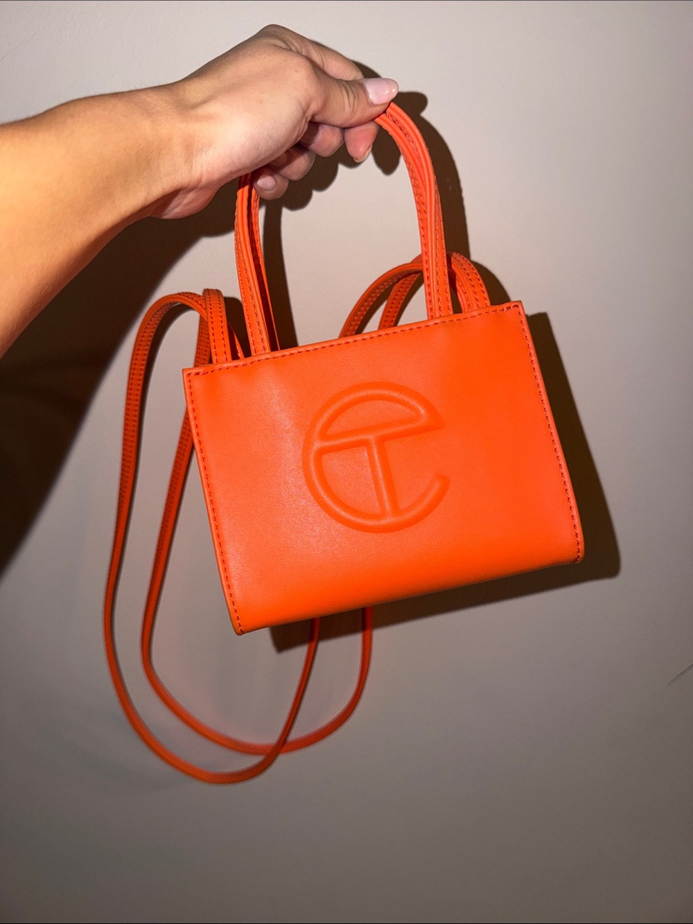 Telfar Orange Small Shopping Bag